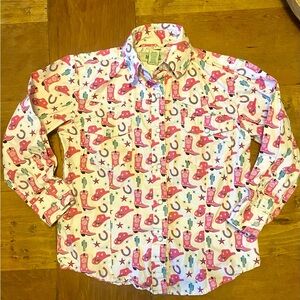 Rockin C Girls western shirt  Pearl snap shirt